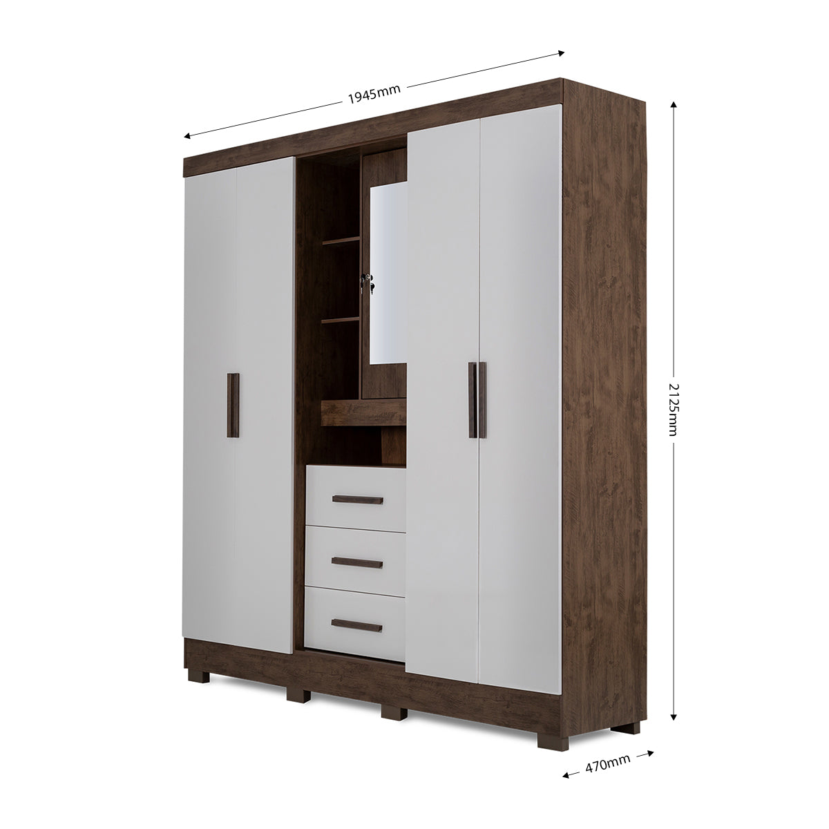 Eldorado 4 Door Wardrobe with Vanity - 1-244