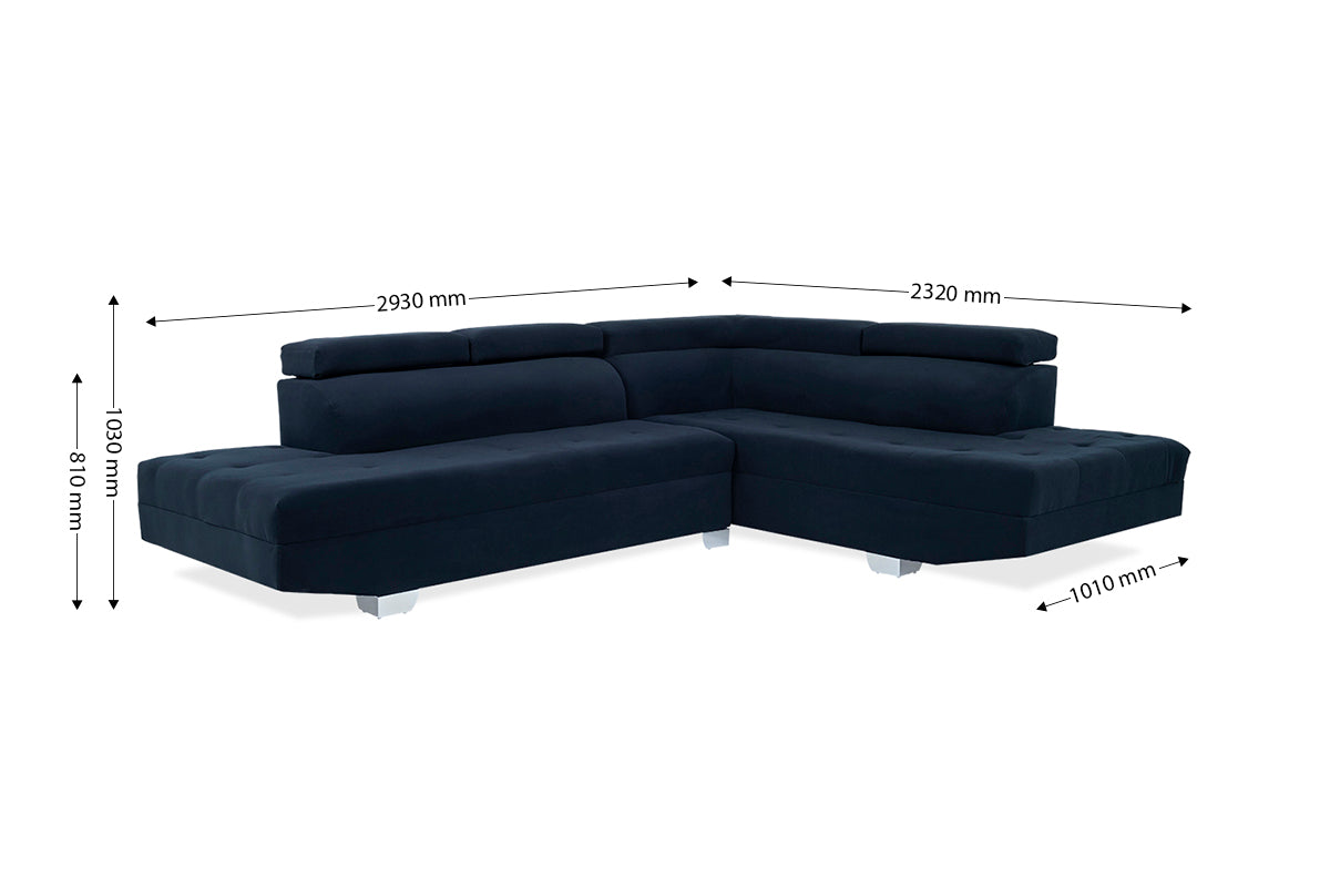 Skylar 3 Piece Corner Lounge Suite with Adjustable Head Rests - 9-1068
