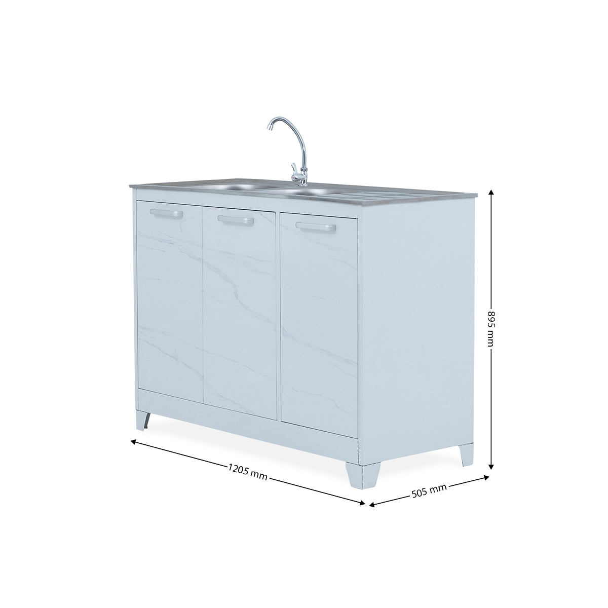 Basic Steel Kitchen Unit with Sink - 10-208