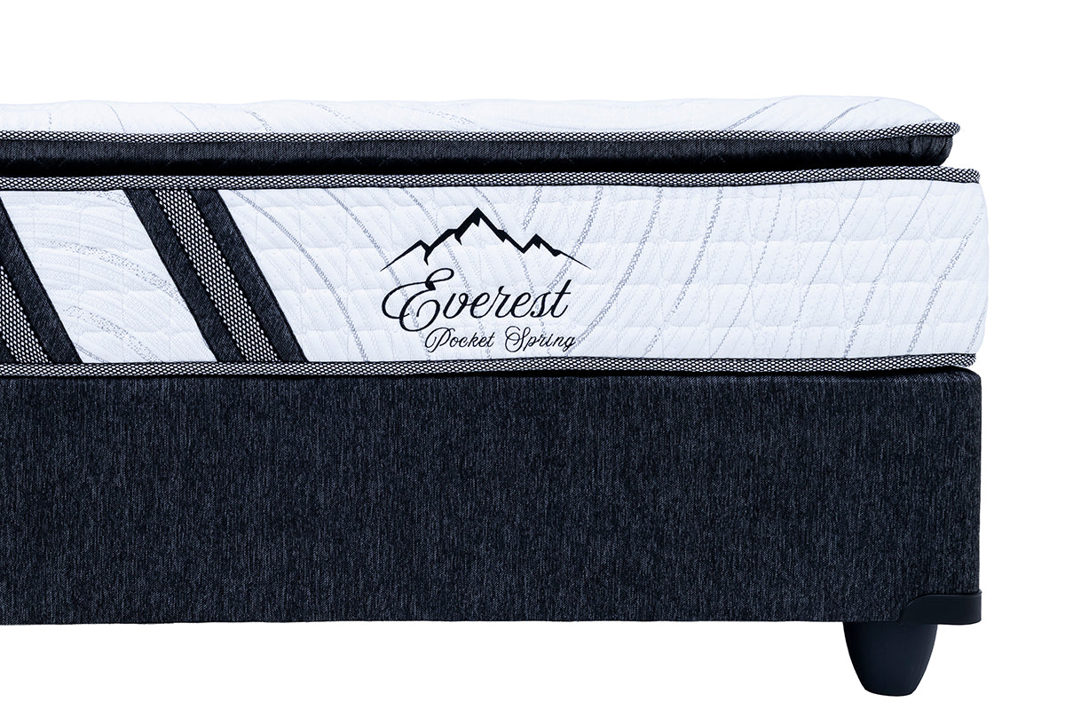 Everest Pocket Spring Pillow Top Queen Mattress and Base Set - 7-482