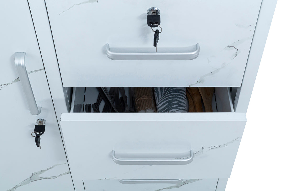 Marble Finish Steel Kitchen Unit - 10-207
