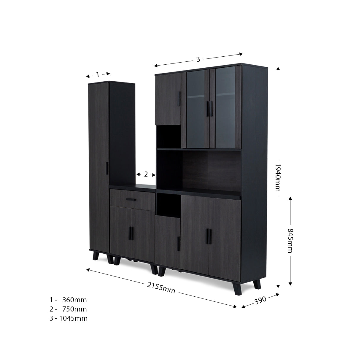 Bursa 3 Piece Kitchen Unit - 10-189