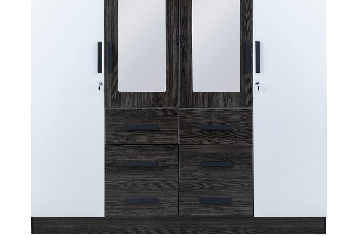 Rome 4 Door Wardrobe with Mirrors - 1-274