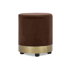 Ottoman with Gold Base and Velvet
