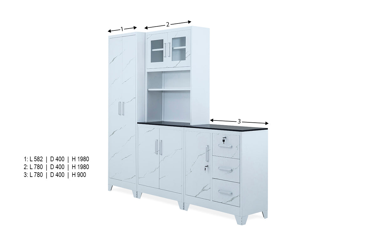 Marble Finish Steel Kitchen Unit - 10-207