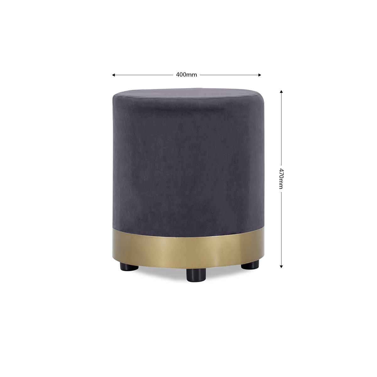 Ottoman with Gold Base and Velvet - 40-1081