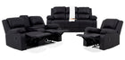 Jasmine Leather Touch 3 Seater Lounge Suite with Recliners