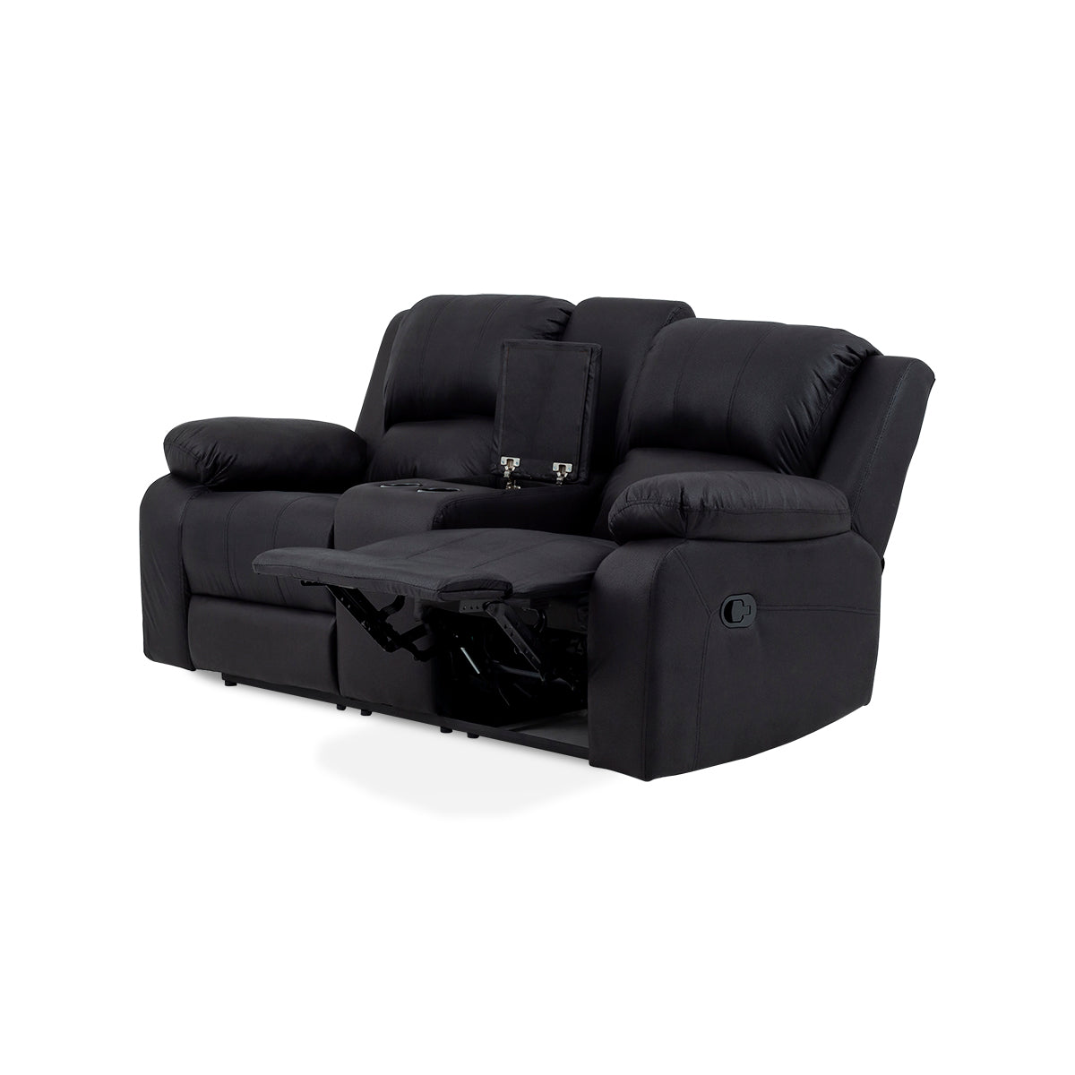 Jasmine Leather Touch 3 Seater Lounge Suite with Recliners - 9-979