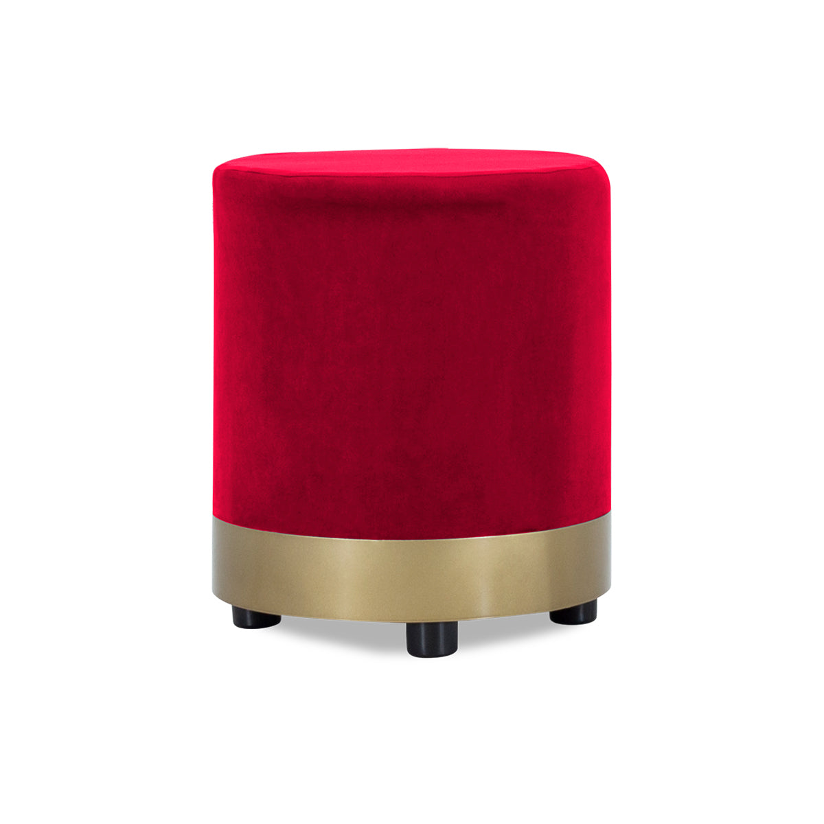 Ottoman with Gold Base and Velvet - 40-1081