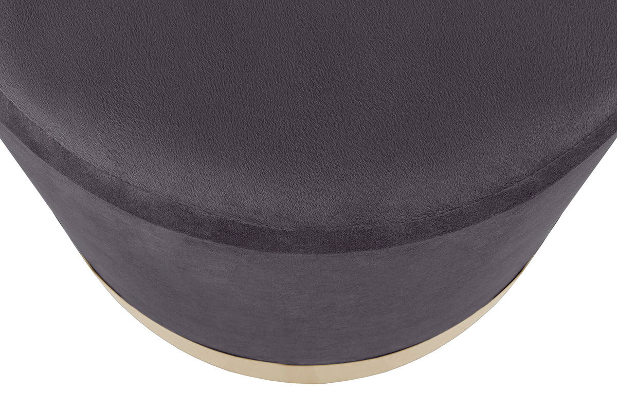 Ottoman with Gold Base and Velvet - 40-1081