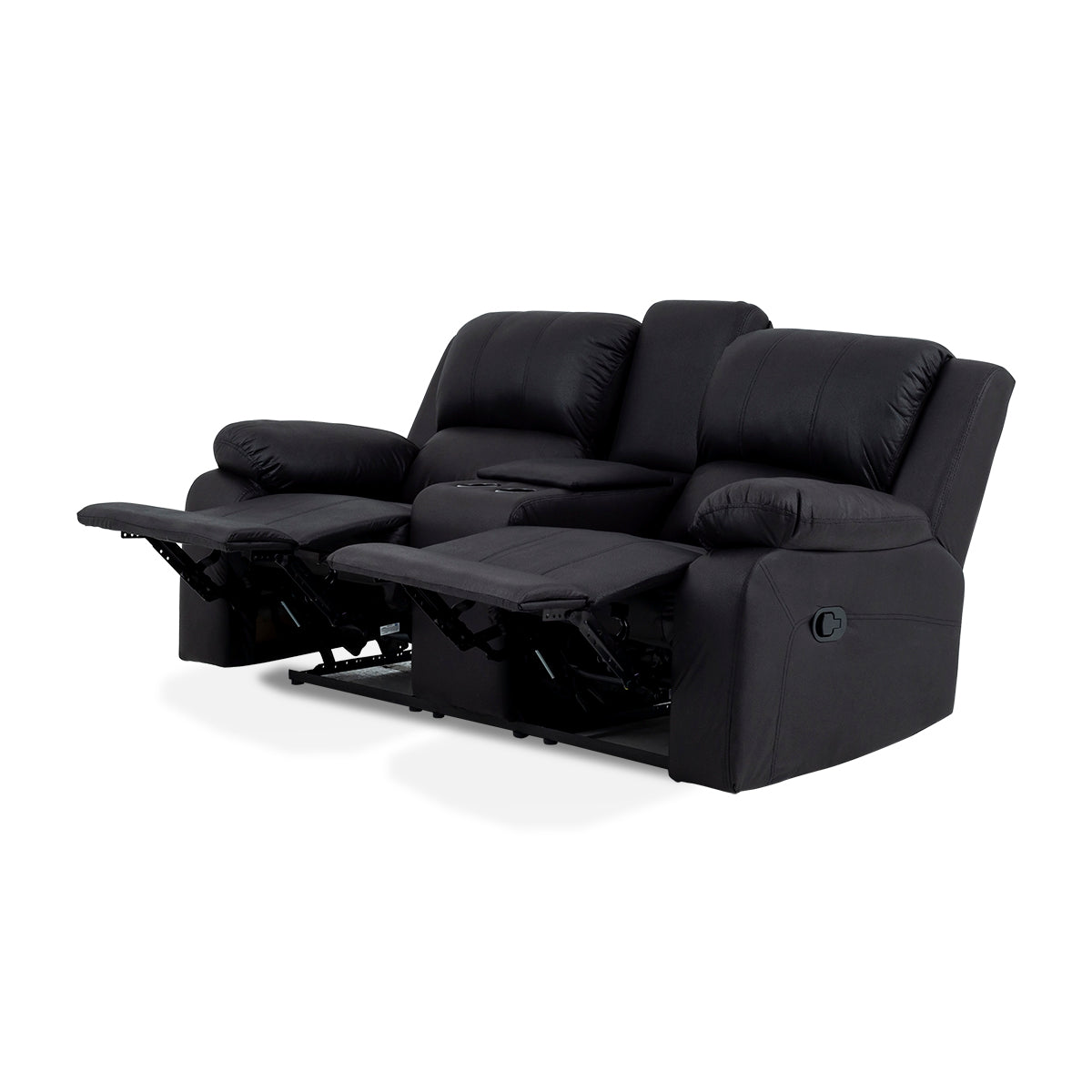 Jasmine Leather Touch 3 Seater Lounge Suite with Recliners - 9-979