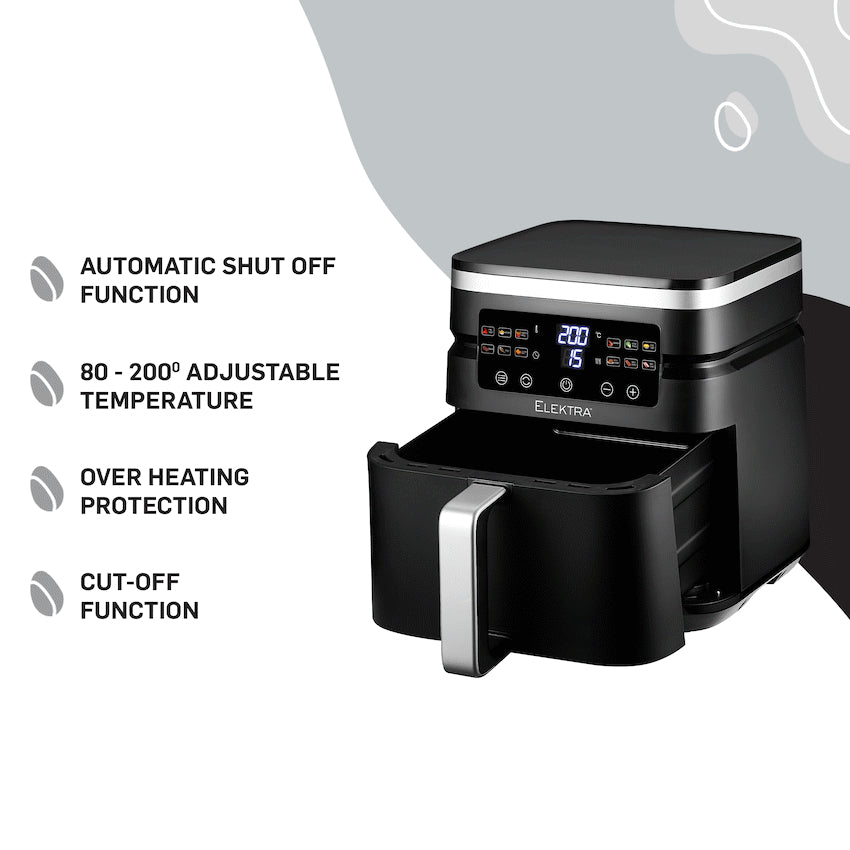 Elektra 7L Digital Air Fryer – 1800W Black - 19-005