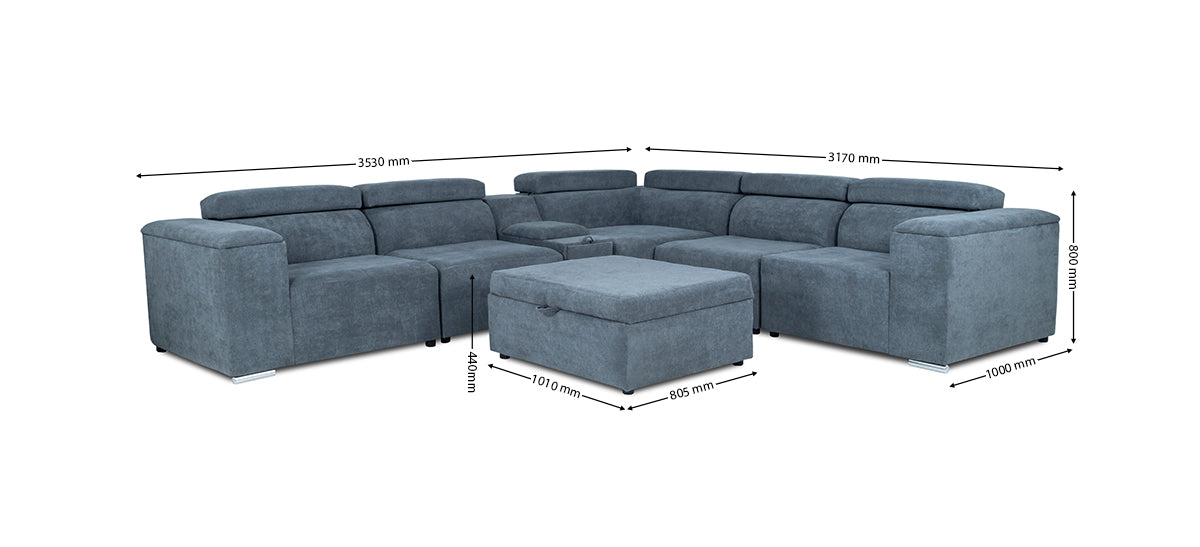 Nicole 7-Piece Corner Lounge Suite - 9-1125