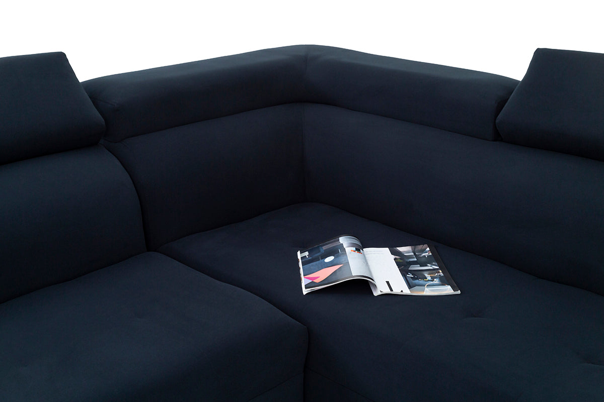 Skylar 3 Piece Corner Lounge Suite with Adjustable Head Rests - 9-1068