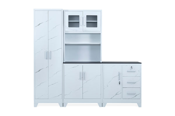 Marble Finish Steel Kitchen Unit