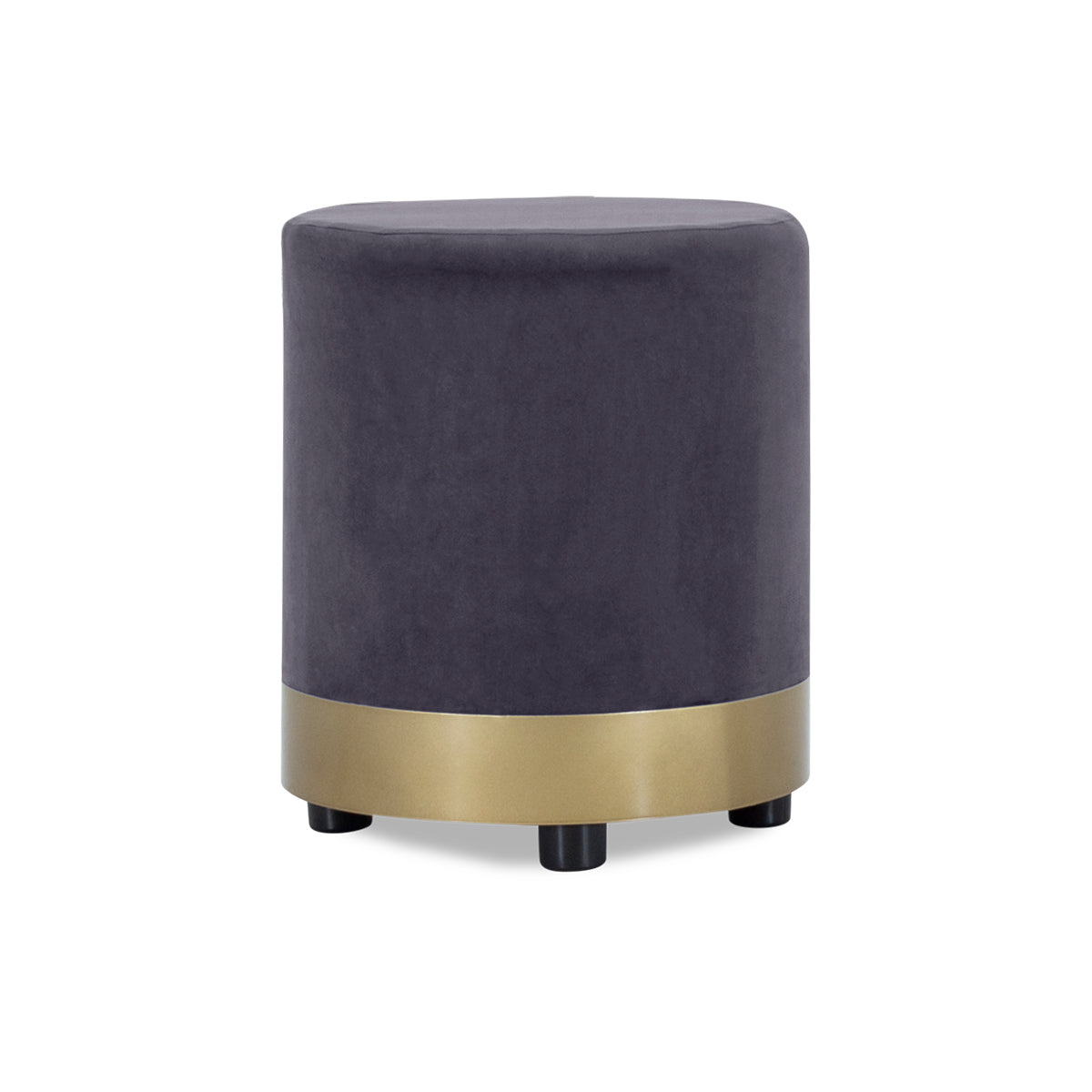 Ottoman with Gold Base and Velvet - 40-1081