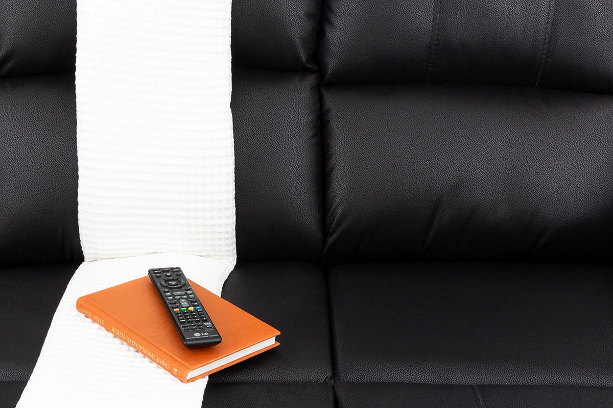 Jasmine Leather Touch 3 Seater Lounge Suite with Recliners - 9-979