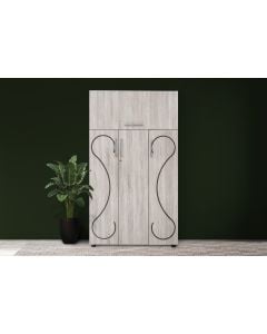 Modern 3 Door Wardrobe with Storage Flap
