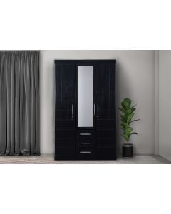 Valerie Double Compact Wardrobe with Mirror