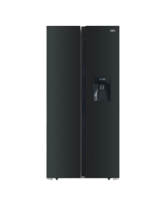 Defy Black Glass Side by Side Fridge Freezer 496lt