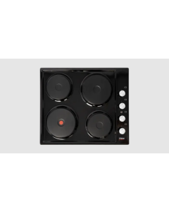 Univa 60cm Solid 4 Plate Black Electric Hob